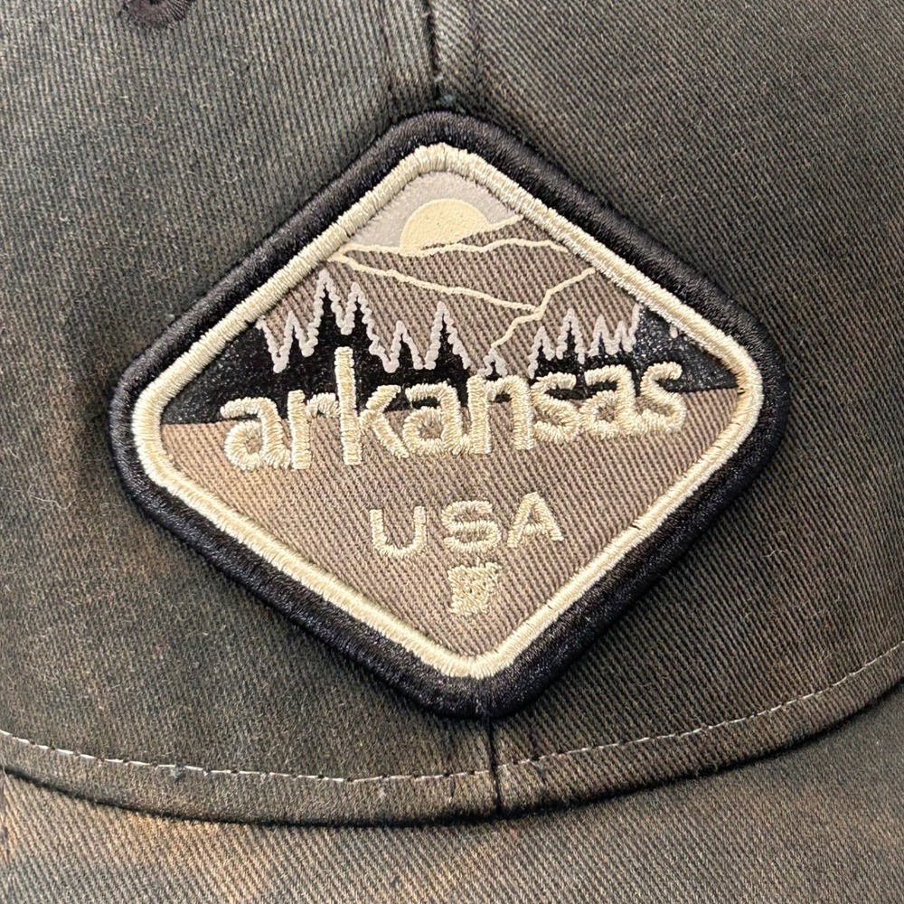 Arkansas USA Patch Mens Black State of Mine Trucker Hat Mesh Snapback OSFM